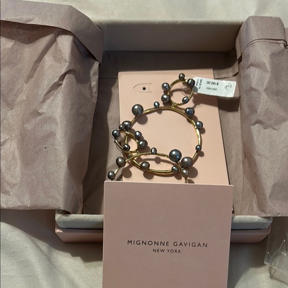 Mignonne Gavigan Gold and Silver Chain Earrings with Bead Accents - Picture 4 of 4